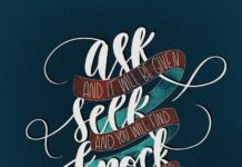 Asking the Father a typography of ask seek know and your shall recieve Matthew 7:7
